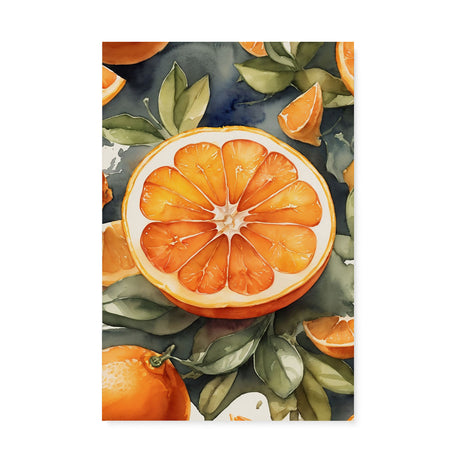 Fresh Watercolor Orange Canvas Wall Art {Morning Citrus} Canvas Wall Art Sckribbles 24x36  