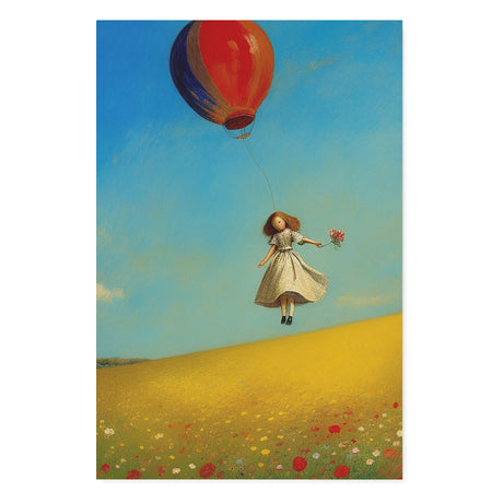 Whimsical Fun Wall Art Canvas {Girl with Balloon V1} Canvas Wall Art Sckribbles 32x48  