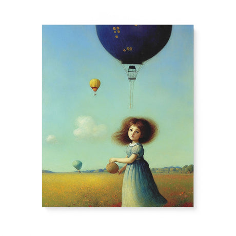 Whimsical Playful Wall Art Canvas {Girl with Balloon V3} Canvas Wall Art Sckribbles 20x24  