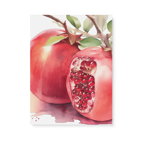 Watercolor Kitchen Fruit Wall Art Canvas {Pomegranate Love} Canvas Wall Art Sckribbles 18x24  