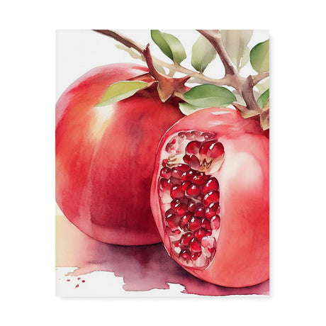 Watercolor Kitchen Fruit Wall Art Canvas {Pomegranate Love} Canvas Wall Art Sckribbles 24x30  