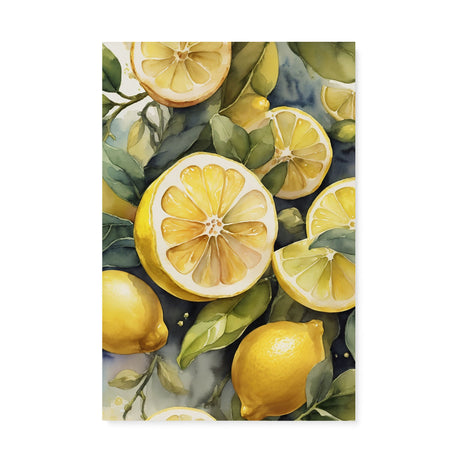 Whimsical Lemon Kitchen Watercolor Wall Art Canvas {Sour Beauty} Canvas Wall Art Sckribbles 20x30  