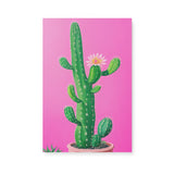 Bright Colorful Pot Plant Wall Art Canvas {Spunky Cactus} Canvas Wall Art Sckribbles 16x24  