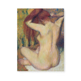 "Woman Combing Her Hair" Vintage Drawing Wall Art Canvas by Edgar Degas Canvas Wall Art Sckribbles 18x24  
