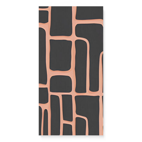 Modern Contemporary Black and Orange Pattern Wall Art Canvas {Zebra Brick} Canvas Wall Art Sckribbles 16x32  