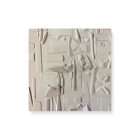 Geometrical Modern 3D Shapes Neutral Beige Canvas Wall Art {Geo Sand} Canvas Wall Art Sckribbles 16x16  