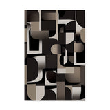Black, White, and Beige Dark Bauhaus Inspired Pattern Wall Art Canvas {Mid-Century Chaos} Canvas Wall Art Sckribbles 20x30  