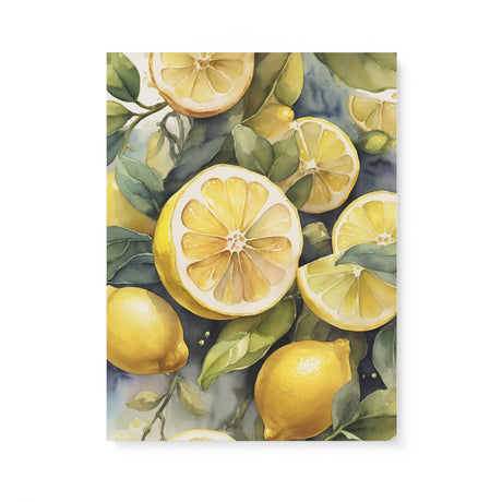 Whimsical Lemon Kitchen Watercolor Wall Art Canvas {Sour Beauty} Canvas Wall Art Sckribbles 18x24  