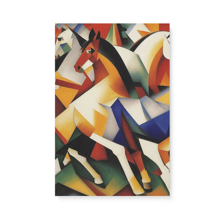 Colorful Cubism Horse Wall Art Canvas {Angled Horses} Canvas Wall Art Sckribbles 16x24  