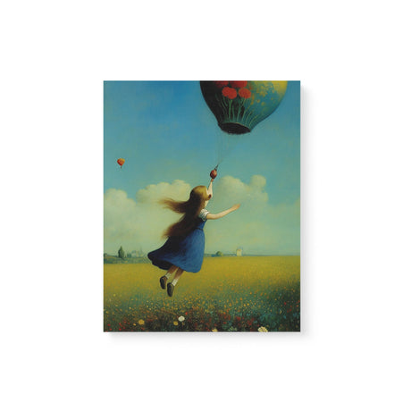 Colorful Whimsical Wall Art Canvas {Girl with Balloon V5} Canvas Wall Art Sckribbles 11x14  