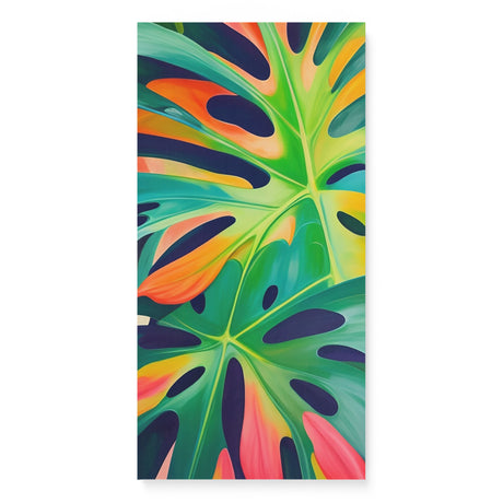 Colorful Monstera Deliciosa Swiss Cheese Wall Art Canvas {Monstera Love} Canvas Wall Art Sckribbles 16x32  
