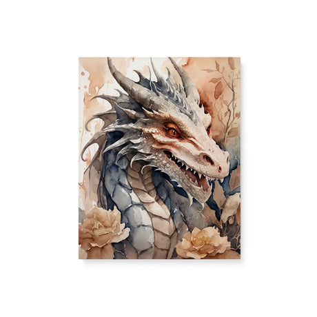 Mythical Medieval Watercolor Wall Art Canvas {World of Dragon} Canvas Wall Art Sckribbles 8x10  