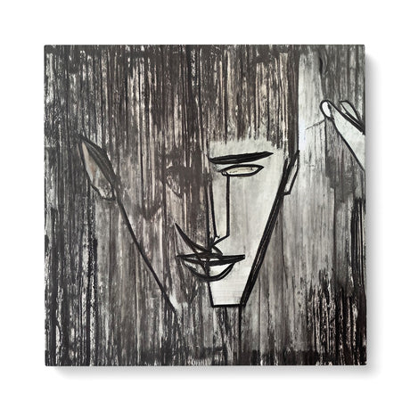 Dark Masculine Sketch of Man Wall Art Canvas {VIP Room} Canvas Wall Art Sckribbles 40x40  