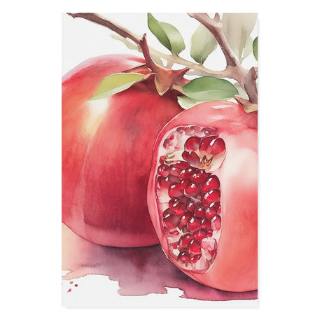 Watercolor Kitchen Fruit Wall Art Canvas {Pomegranate Love} Canvas Wall Art Sckribbles 32x48  