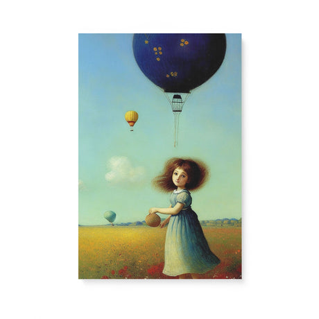 Whimsical Playful Wall Art Canvas {Girl with Balloon V3} Canvas Wall Art Sckribbles 16x24  