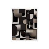Black, White, and Beige Dark Bauhaus Inspired Pattern Wall Art Canvas {Mid-Century Chaos} Canvas Wall Art Sckribbles 8x10  