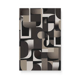 Black, White, and Beige Dark Bauhaus Inspired Pattern Wall Art Canvas {Mid-Century Chaos} Canvas Wall Art Sckribbles 12x18  