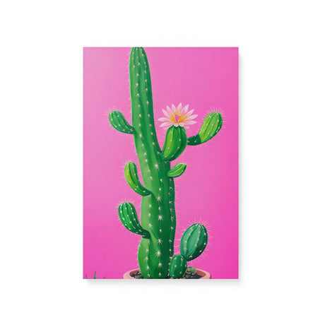 Bright Colorful Pot Plant Wall Art Canvas {Spunky Cactus} Canvas Wall Art Sckribbles 8x12  