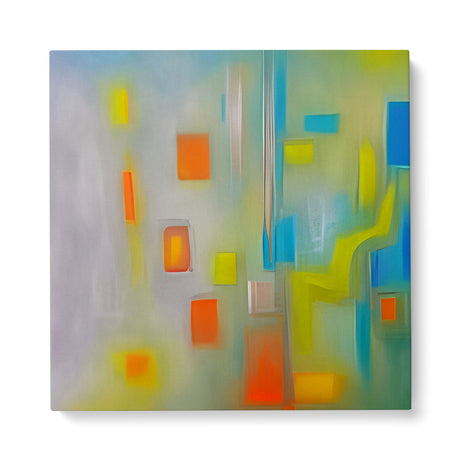 Bright Colorful Abstract Wall Art Canvas {Happy Art} Canvas Wall Art Sckribbles 40x40  