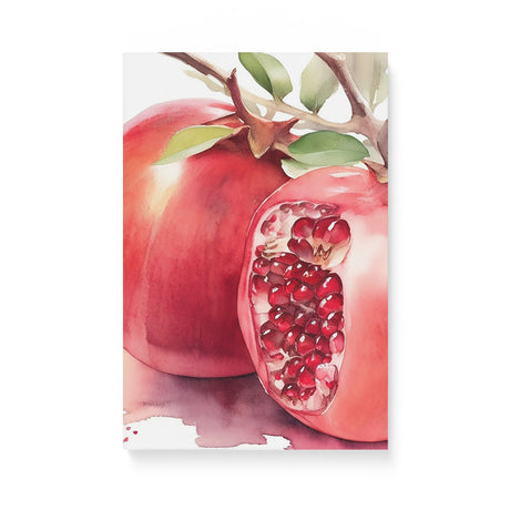 Watercolor Kitchen Fruit Wall Art Canvas {Pomegranate Love} Canvas Wall Art Sckribbles 12x18  