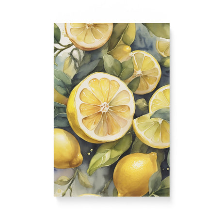 Whimsical Lemon Kitchen Watercolor Wall Art Canvas {Sour Beauty} Canvas Wall Art Sckribbles 12x18  