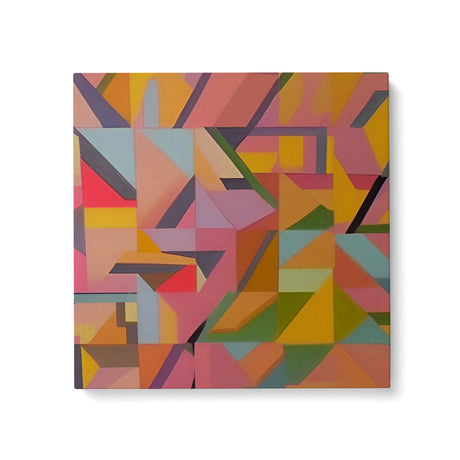 Colorful Abstract Modern Geometrical Bright Shapes Canvas Wall Art {Geo Excess} Canvas Wall Art Sckribbles 24x24  