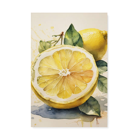 Sliced Lemon Bright Kitchen Watercolor Wall Art Canvas {Slice of Sour} Canvas Wall Art Sckribbles 20x30  