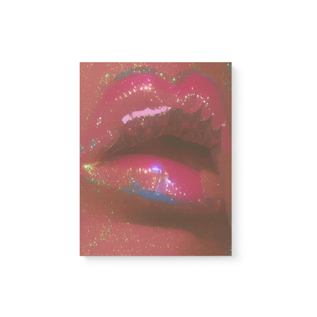 70's Retro Disco Lips Covered in Glitter Canvas Wall Art {Glitter Lips} Canvas Wall Art Sckribbles 11x14  