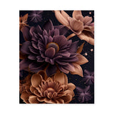 Stylized Neutral and Purple Flowers in Space Canvas Wall Art {Galaxy Love} Canvas Wall Art Sckribbles 24x30  