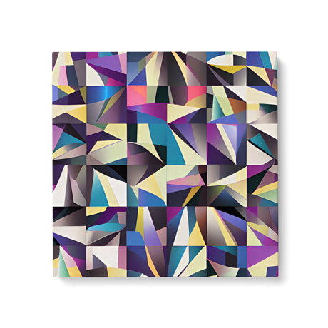 Colorful Contemporary Patterned Wall Art Canvas {Triangles in Squares} Canvas Wall Art Sckribbles 24x24  