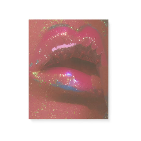 70's Retro Disco Lips Covered in Glitter Canvas Wall Art {Glitter Lips} Canvas Wall Art Sckribbles 16x20  