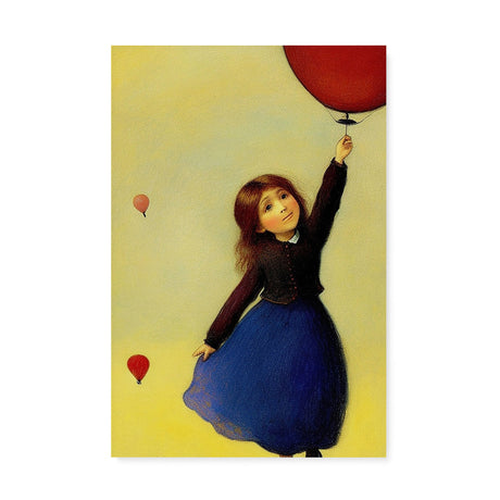 Bright Colorful Fun Wall Art Canvas {Girl with Balloon V2} Canvas Wall Art Sckribbles 20x30  