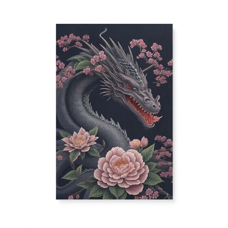 Dark Mythical Dragon Wall Art Canvas {Dragon Beauty} Canvas Wall Art Sckribbles 16x24  
