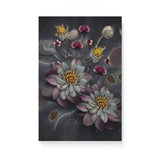 Dark Mysterious Flowers at Night Canvas Wall Art {Deep Floral} Canvas Wall Art Sckribbles 12x18  