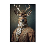 Vintage 18th-Century Deer Portrait Wall Art Canvas {Deer Royalty} Canvas Wall Art Sckribbles 20x30  