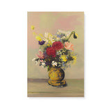 Vintage Painting of a Vase of Flowers Canvas Wall Art {The Golden Vase} Canvas Wall Art Sckribbles 16x24  