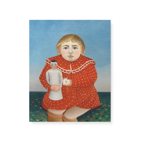 "Child with Doll" Vintage Portrait Wall Art Canvas Print by Henri Rousseau Canvas Wall Art Sckribbles 16x20  