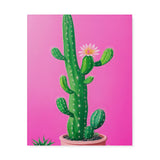 Bright Colorful Pot Plant Wall Art Canvas {Spunky Cactus} Canvas Wall Art Sckribbles 24x30  