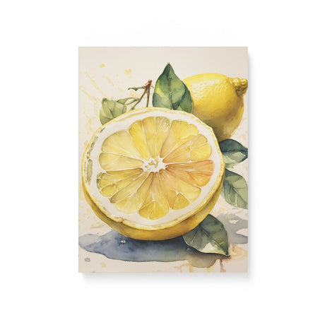 Sliced Lemon Bright Kitchen Watercolor Wall Art Canvas {Slice of Sour} Canvas Wall Art Sckribbles 12x16  