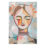 Abstract Portrait of a Bohemian Woman Canvas Wall Art {Boho Babe} Canvas Wall Art Sckribbles 32x48  