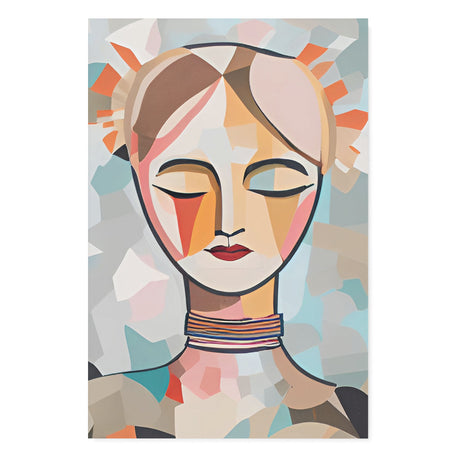 Abstract Portrait of a Bohemian Woman Canvas Wall Art {Boho Babe} Canvas Wall Art Sckribbles 32x48  