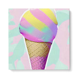 Pastel Ice Cream Cone Canvas Wall Art {I Scream Pastel} Canvas Wall Art Sckribbles 40x40  
