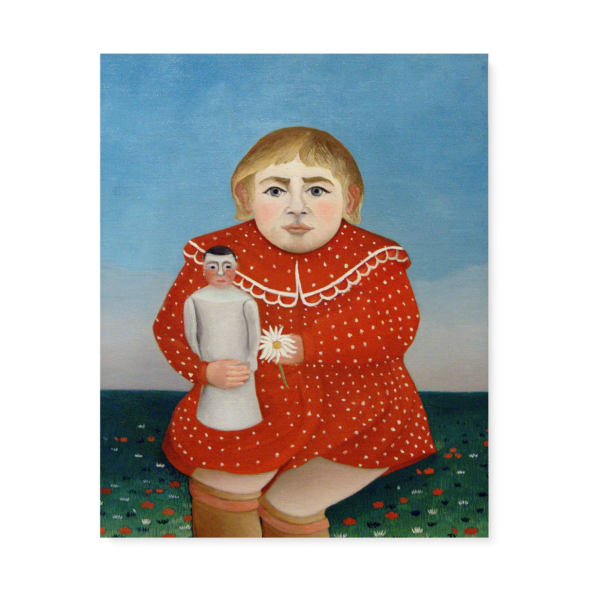 "Child with Doll" Vintage Portrait Wall Art Canvas Print by Henri Rousseau Canvas Wall Art Sckribbles 24x30  