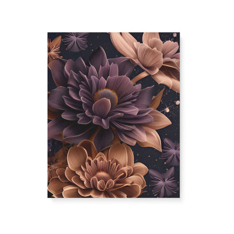 Stylized Neutral and Purple Flowers in Space Canvas Wall Art {Galaxy Love} Canvas Wall Art Sckribbles 16x20  
