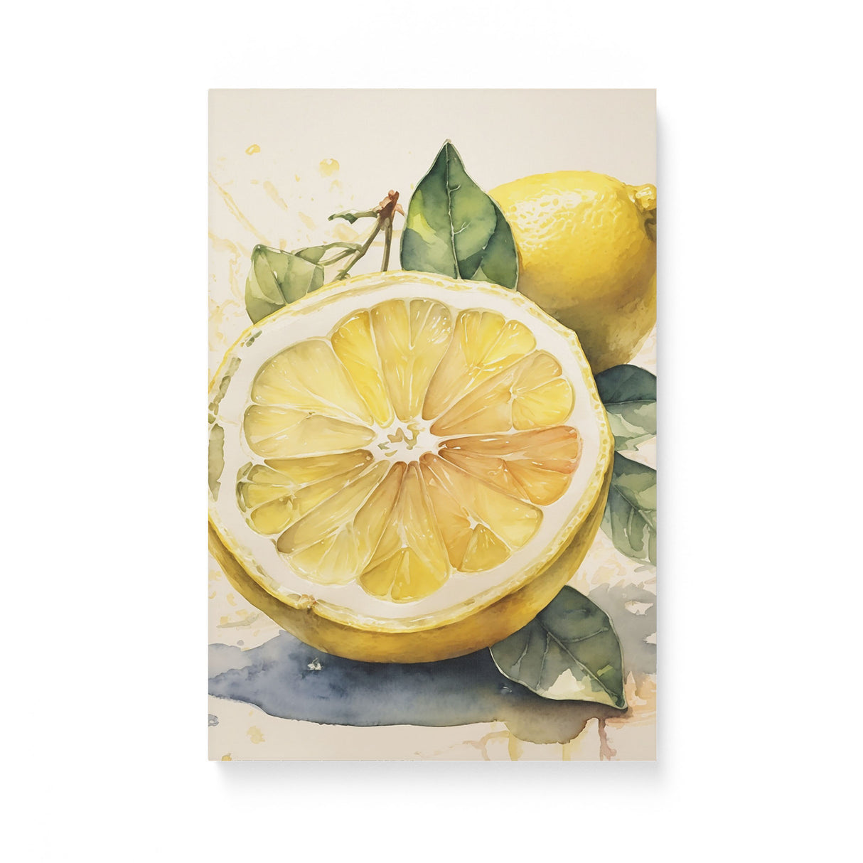 Sliced Lemon Bright Kitchen Watercolor Wall Art Canvas {Slice of Sour} Canvas Wall Art Sckribbles 12x18  