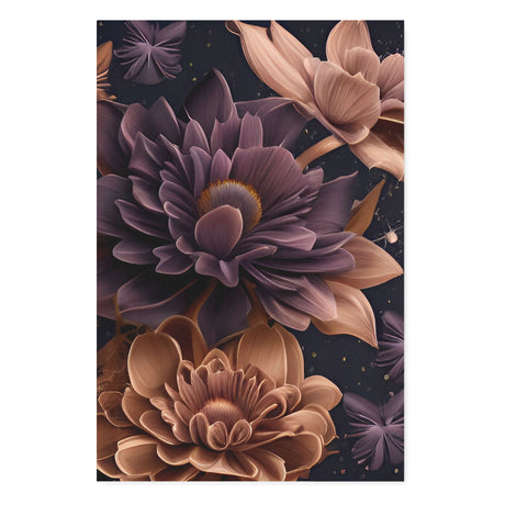 Stylized Neutral and Purple Flowers in Space Canvas Wall Art {Galaxy Love} Canvas Wall Art Sckribbles 32x48  