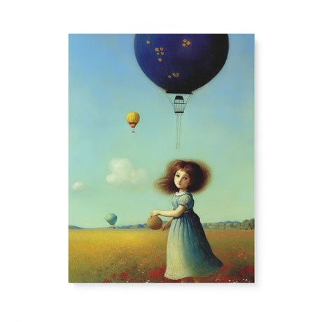 Whimsical Playful Wall Art Canvas {Girl with Balloon V3} Canvas Wall Art Sckribbles 18x24  
