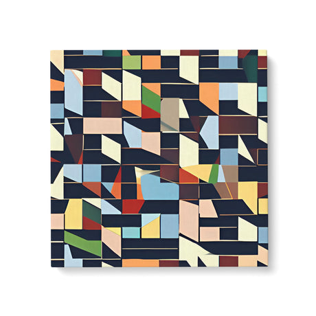 Modern Geometrical Colorful Shapes Wall Art Canvas {Messy Shapes} Canvas Wall Art Sckribbles 24x24  
