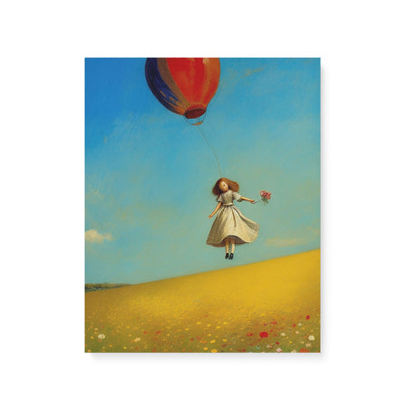 Whimsical Fun Wall Art Canvas {Girl with Balloon V1} Canvas Wall Art Sckribbles 16x20  
