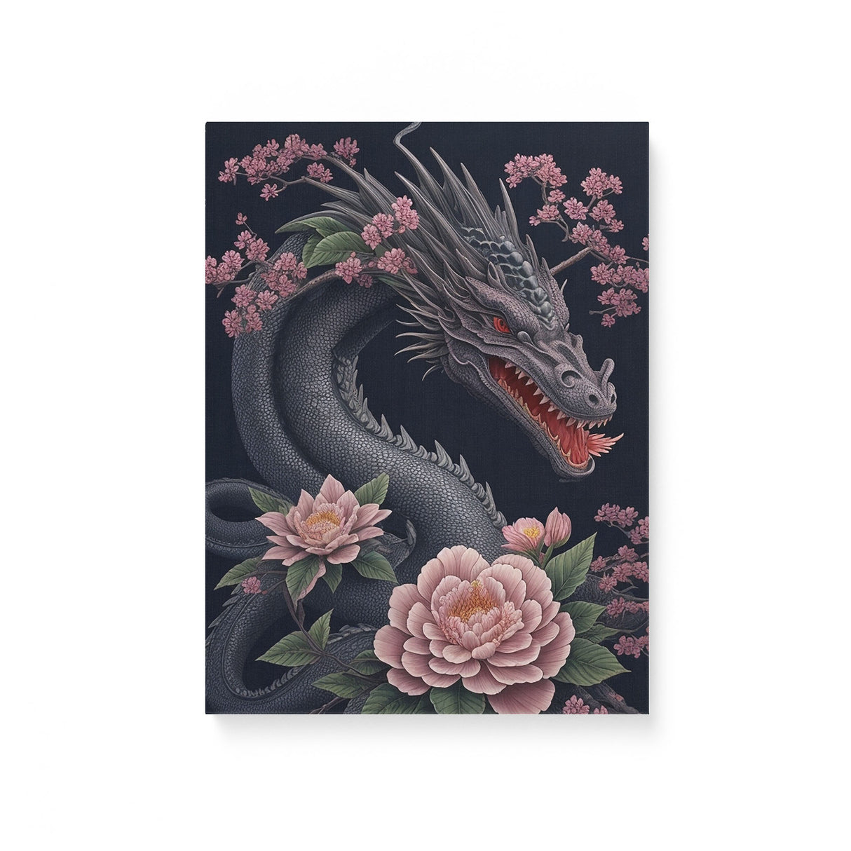 Dark Mythical Dragon Wall Art Canvas {Dragon Beauty} Canvas Wall Art Sckribbles 12x16  
